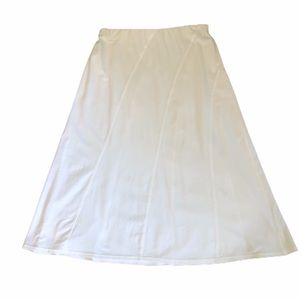 J. Jill Skirt White w Diagonal Seam Detail Circle